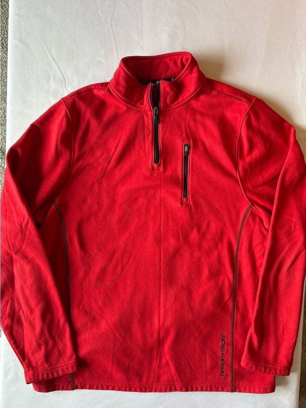 Under Armour Red Quarter-Zip Fleece Pullover